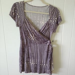 Cute surplice stretch knit top